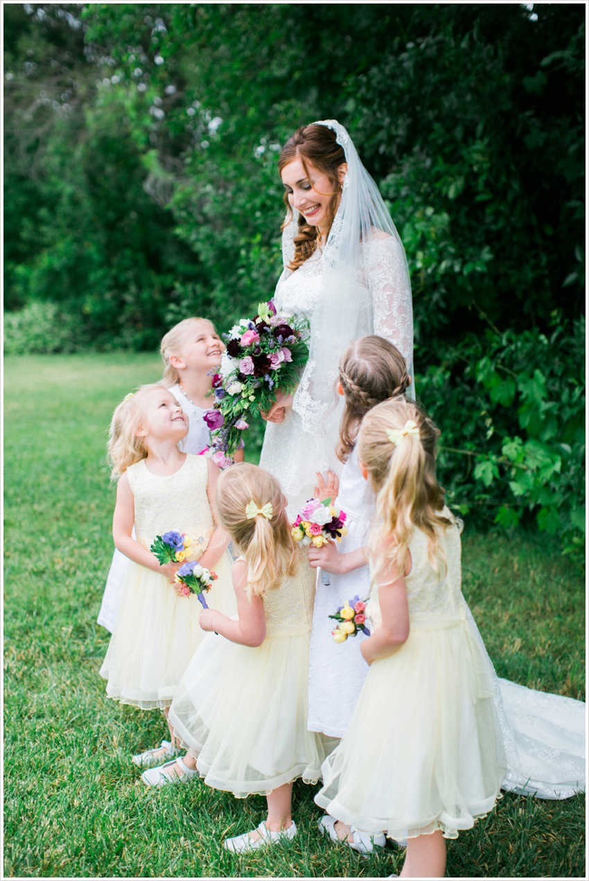 Bride and Flower Girls at Davis CA Wedding Photos